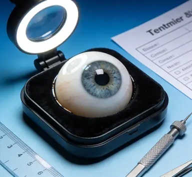 不同材质和工艺的义眼片展示